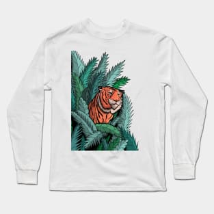 As the tiger emerged from the jungle Long Sleeve T-Shirt